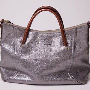 Kate Spade Metalic Silver Leather Totebag/Satchel